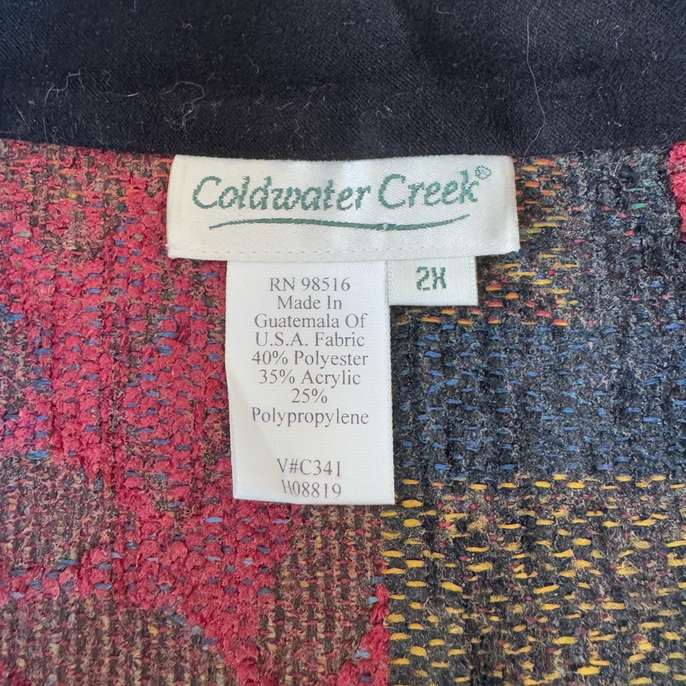 Vintage Coldwater Creek Colorful Tapestry Jacket Size 2X - Picture 5 of 12